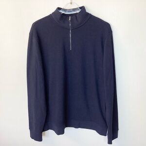 Ted Baker Men’s Sanot 1/4 Zip Textured Sweater - Navy - 5 (XL)